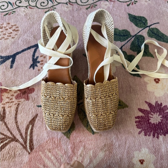 Modatrova Stilvi Raffia Espadrille Wedges Ankle Tie Natural EU 38 - Picture 16 of 16